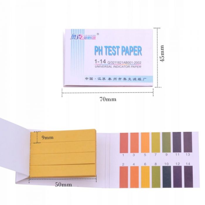 PASKI PAPIERKI LAKMUSOWE POMIAR PH 1-14 80szt