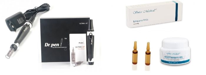 Derma Stamp DR PEN A7 Mezoterapia Mikroigłowa + 10 Kart+ maść + żel + 2x amp