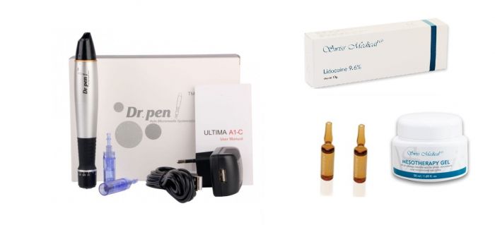 DR PEN ULTIMA DR PEN A1 Mezoterapia Mikroigłowa + 10 Kartridż+ maść + żel + 2x ampułki