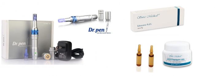 DR PEN DERMA STAMP ULTIMA A6 10 kartridży + maść + żel + 2x ampułki