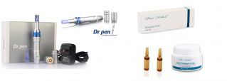 zestaw-dr-pen-a6 DR PEN DERMA STAMP ULTIMA A6 10 kartridży + maść + żel + 2x ampułki
