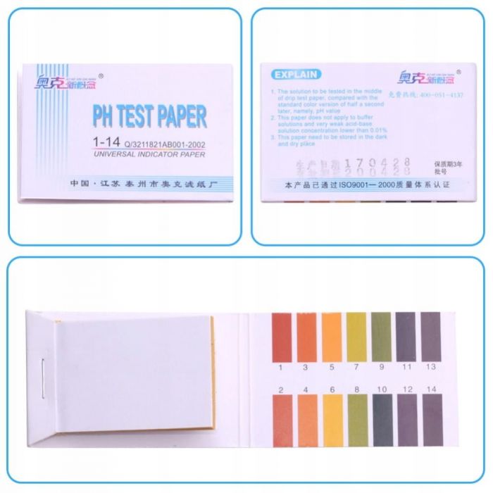 Papierki lakmusowe do mierzenia pH - 160 sztuk