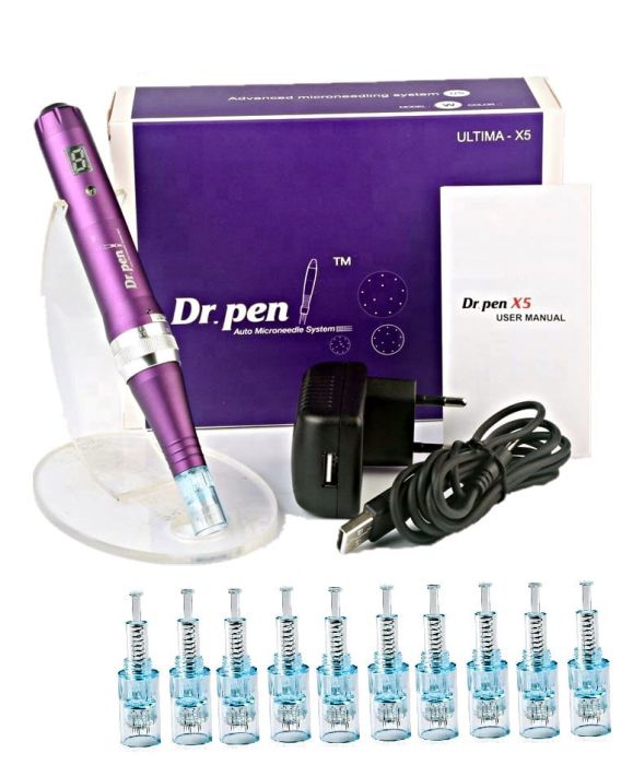 Dr Pen Ultima X5-W Bezprzewodowy (Derma Pen) + 10 Kartridży Mezoterapia Mikroigłowa