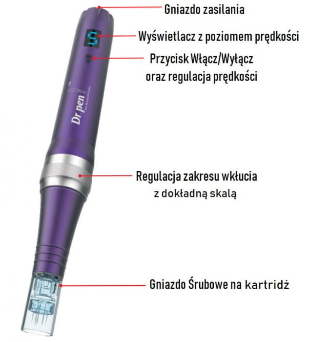 Dr Pen Ultima X5-W Bezprzewodowy (Derma Pen) + 10 Kartridży Mezoterapia Mikroigłowa