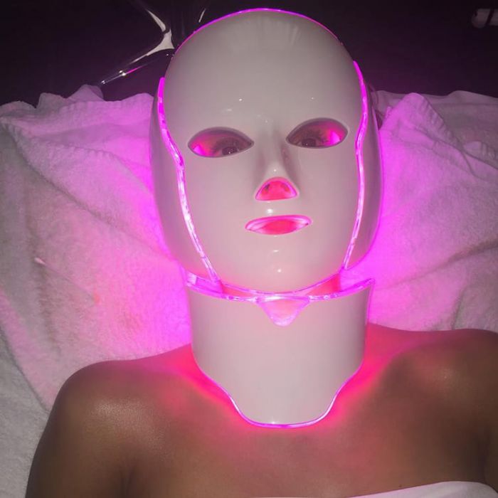 Profesjonalna Maska LED 7 kolorów, twarz + szyja+ elektrostymulacja