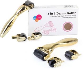 dermaroller-3w1 Derma roller 3w1 do twarzy - ciała - pod oczy Dermaroller